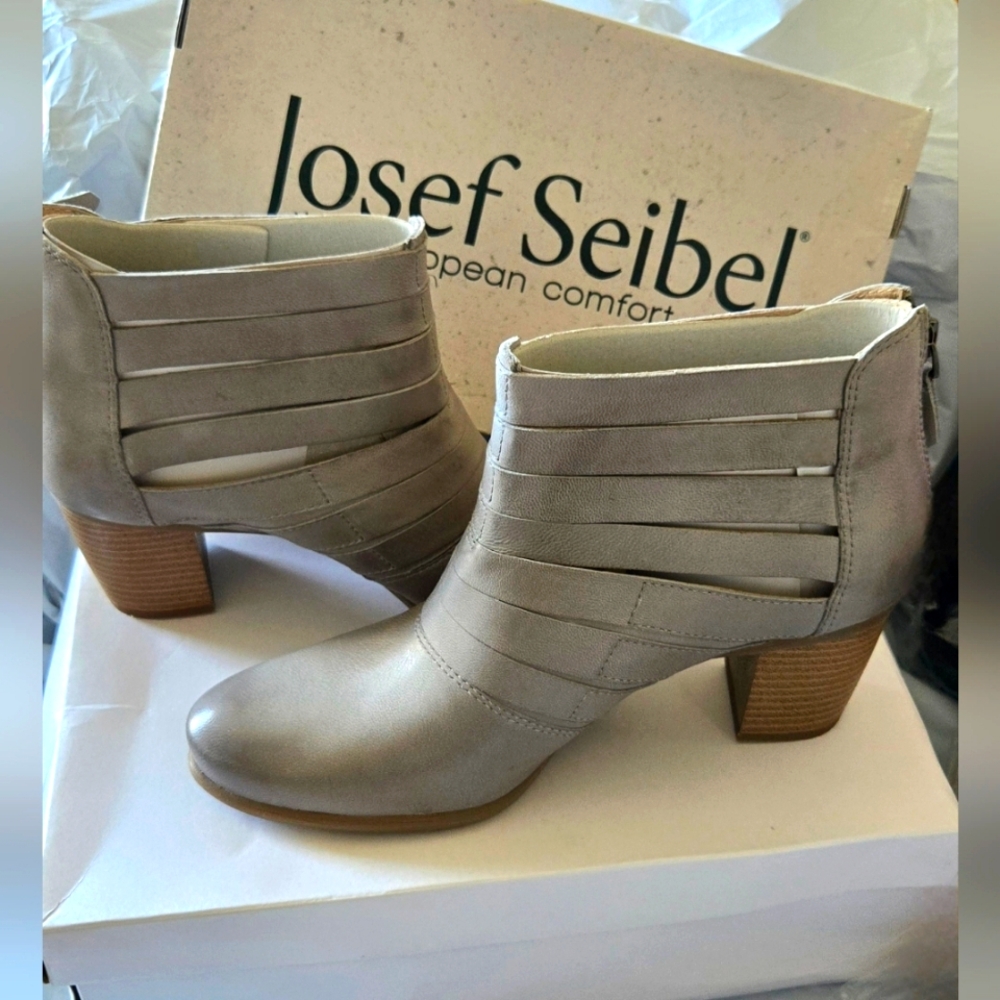 Josef Seibel Ankle Bootie with Unique Strappy Design
